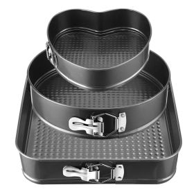 Non Stick Springform Cake Pan Leakproof 9in 10in 11in Bakeware Pan With Removable Bottom 3Pcs Per Set (Option: Black) Non Stick Springform Cake Pan Leakproof 9in 10in 11in Bakeware Pan With Removable Bottom 3Pcs Per Set (Option: Black)